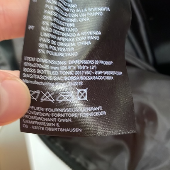 NWOT Hugo Boss Weekender Duffle Bag Unisex Large Travel Gray Black Crossbody - Picture 15 of 15